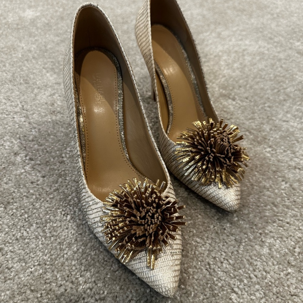 MICHAEL Michael Kors Cream and Gold Heels